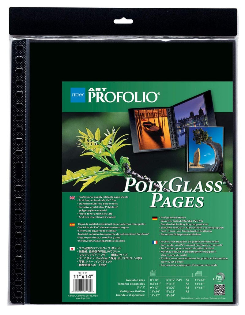 ITOYA ProFolio by Itoya, Art ProFolio PolyGlass, 10-Pack Multi-Ring Binder Refill Pages - Portrait, 13 x 19 Inches - Image 5